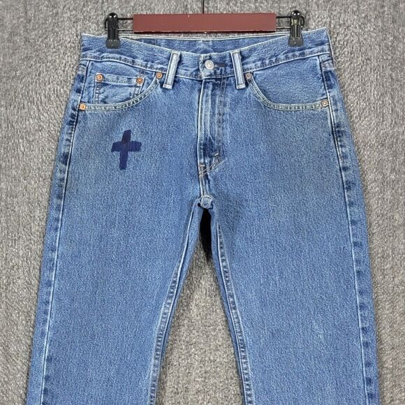 Levis 505 Jeans Men 30x28* Blue Regular Fit Medium Stone Wash Workwear 005054891 - Picture 2 of 13